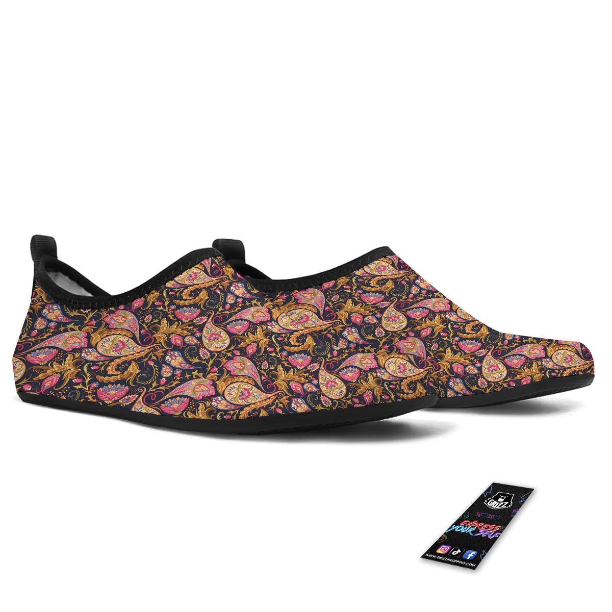 Paisley Indian Retro Print Pattern Water Shoes-grizzshop