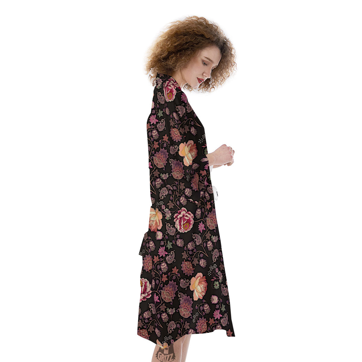 Paisley Indian Rose Print Pattern Kimono-grizzshop