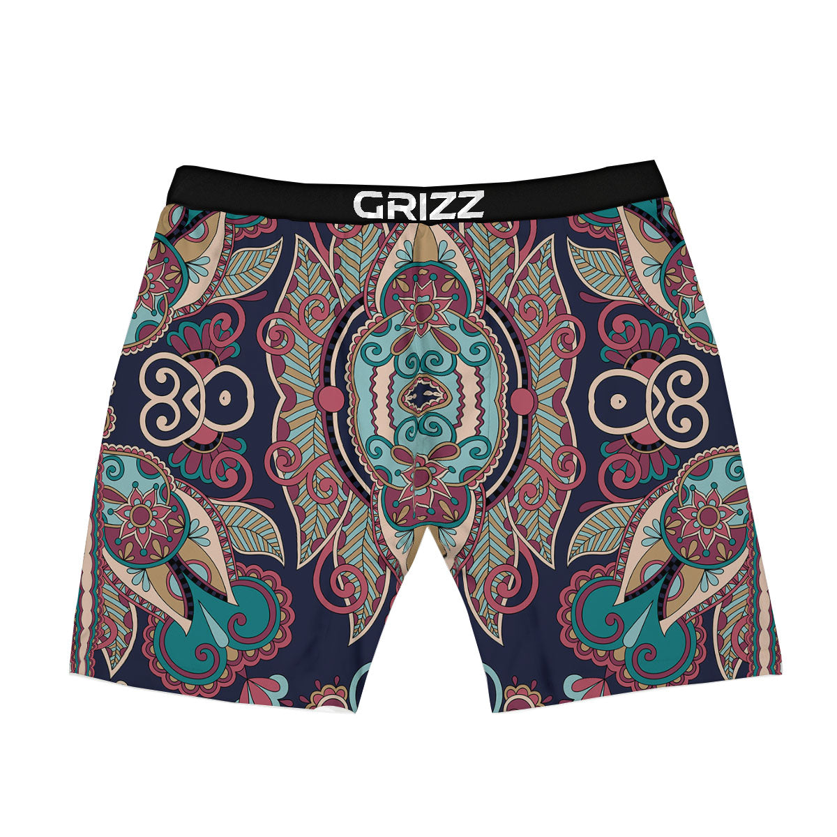Paisley Mandala Ornamental Print Boxer Briefs-grizzshop