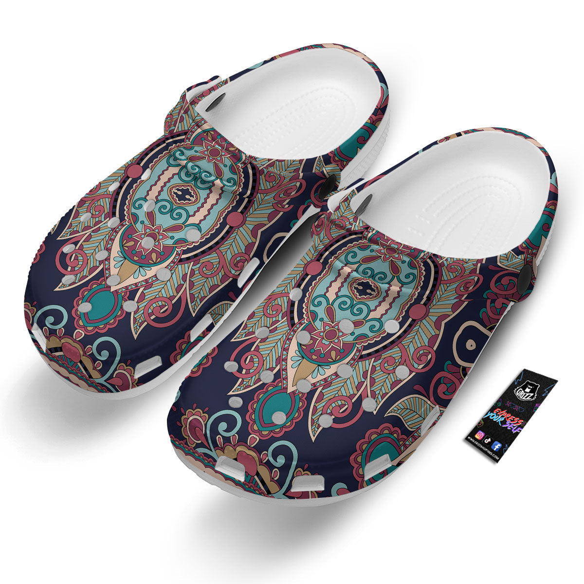 Paisley Mandala Ornamental Print Clog-grizzshop