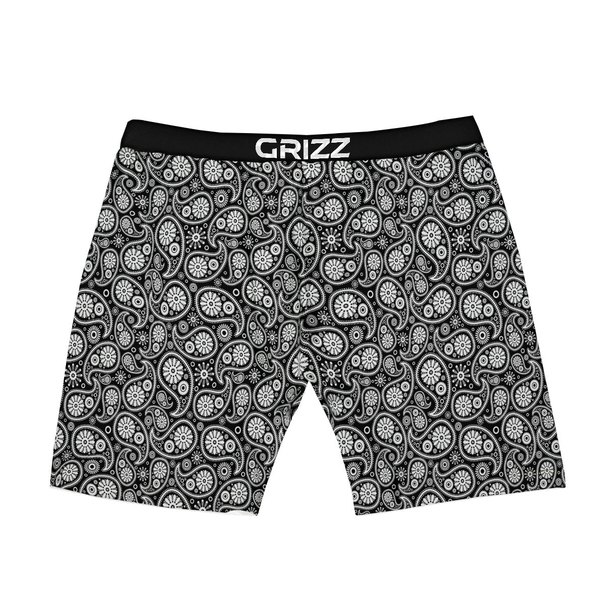 Paisley Ornament Black White And Flora Print Pattern Boxer Briefs-grizzshop