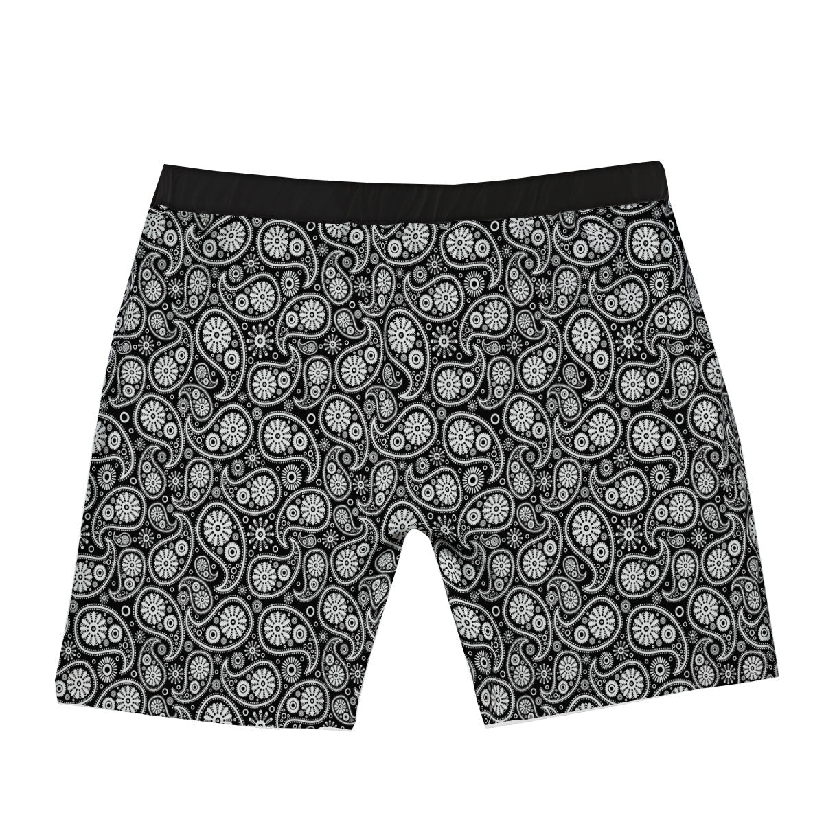 Paisley Ornament Black White And Flora Print Pattern Boxer Briefs-grizzshop