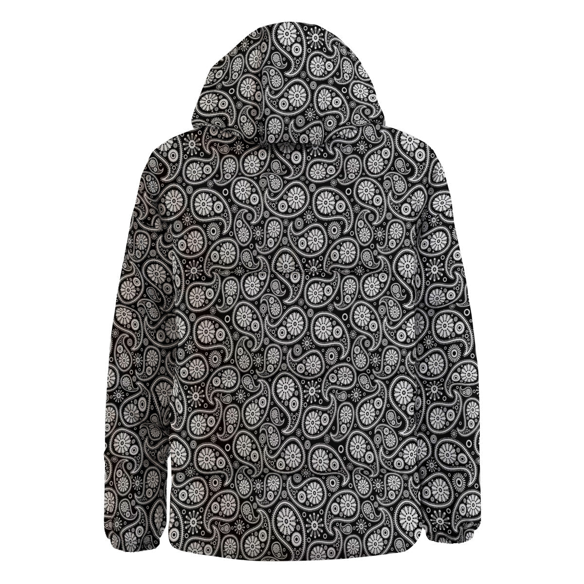 Paisley Ornament Black White And Flora Print Pattern Down Jacket-grizzshop