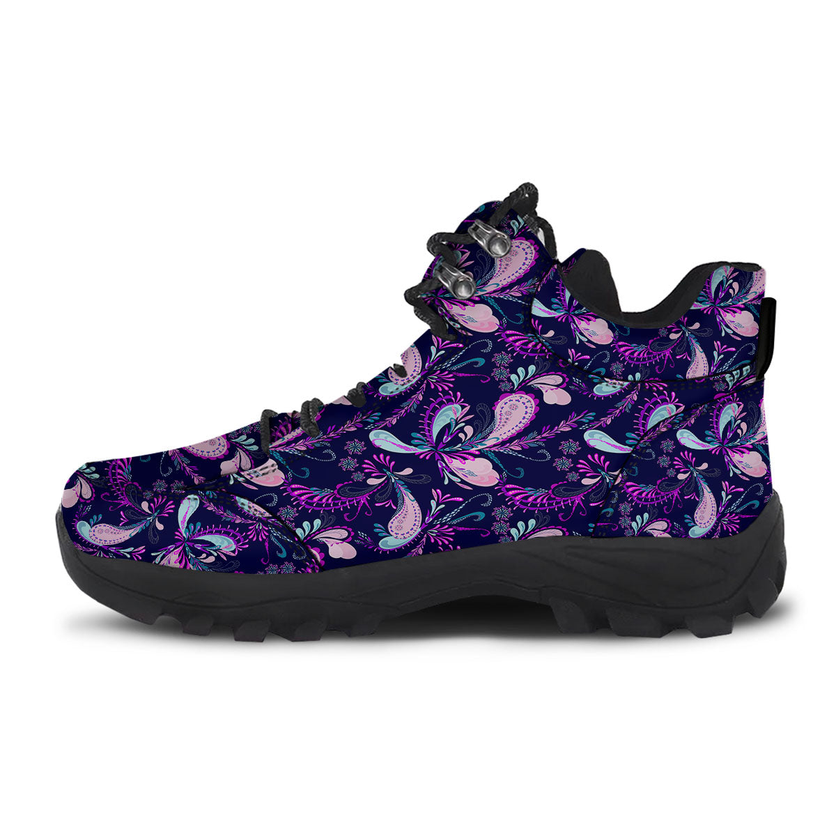 Paisley Pink And Purple Print Pattern Hiking Shoes-grizzshop