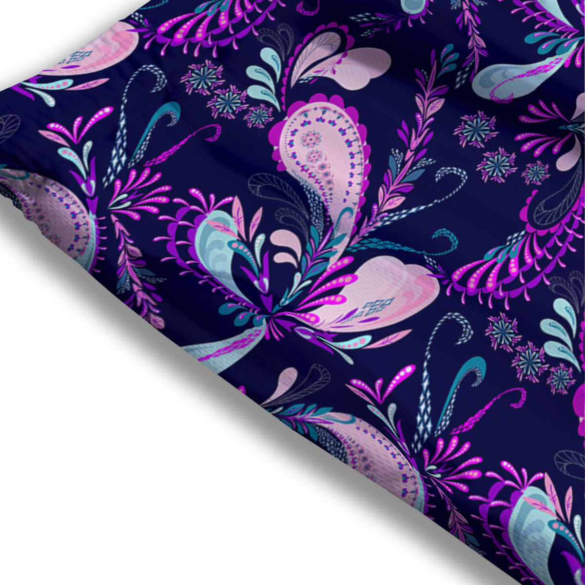 Paisley Pink And Purple Print Pattern Mesh Shorts