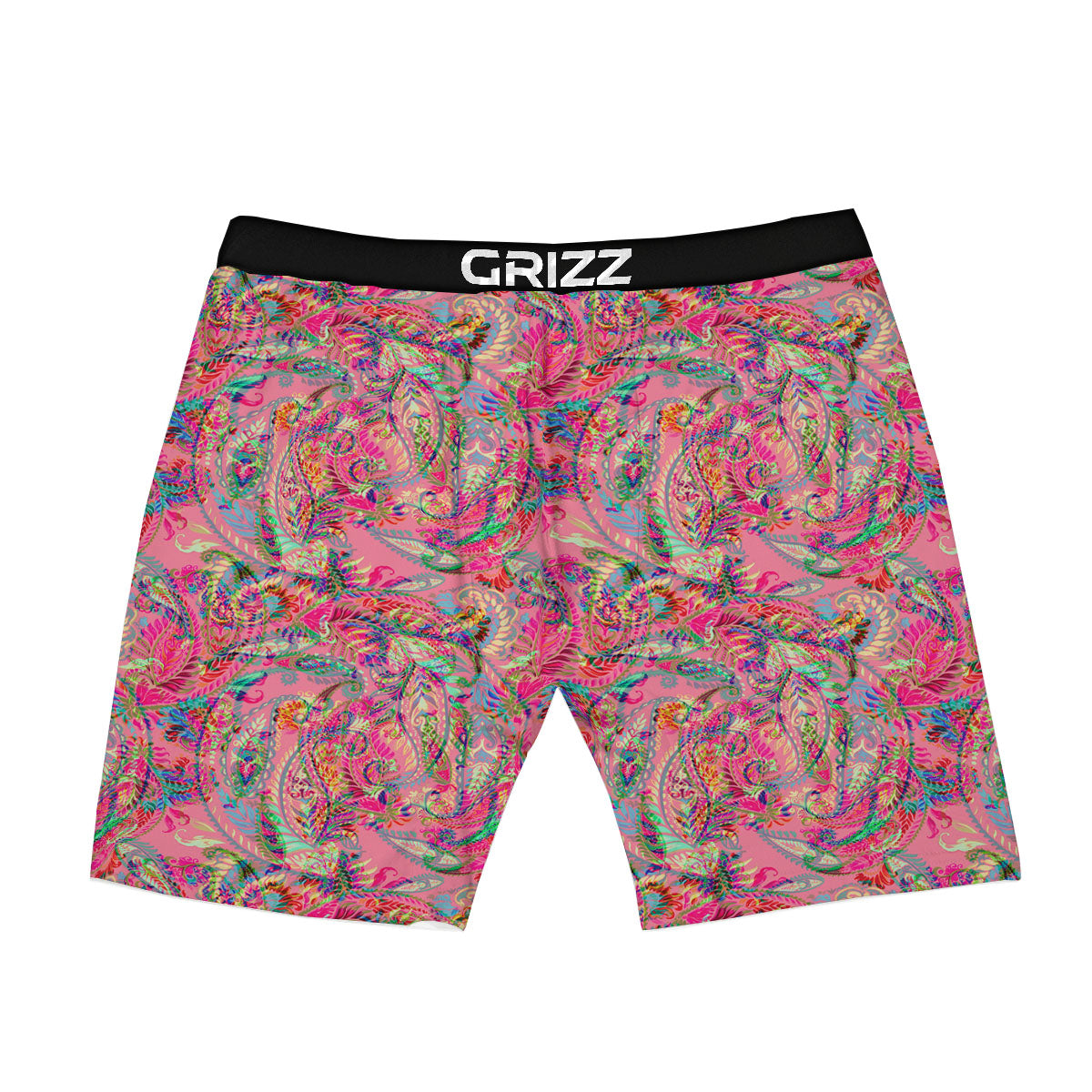 Paisley Pink Print Pattern Boxer Briefs-grizzshop