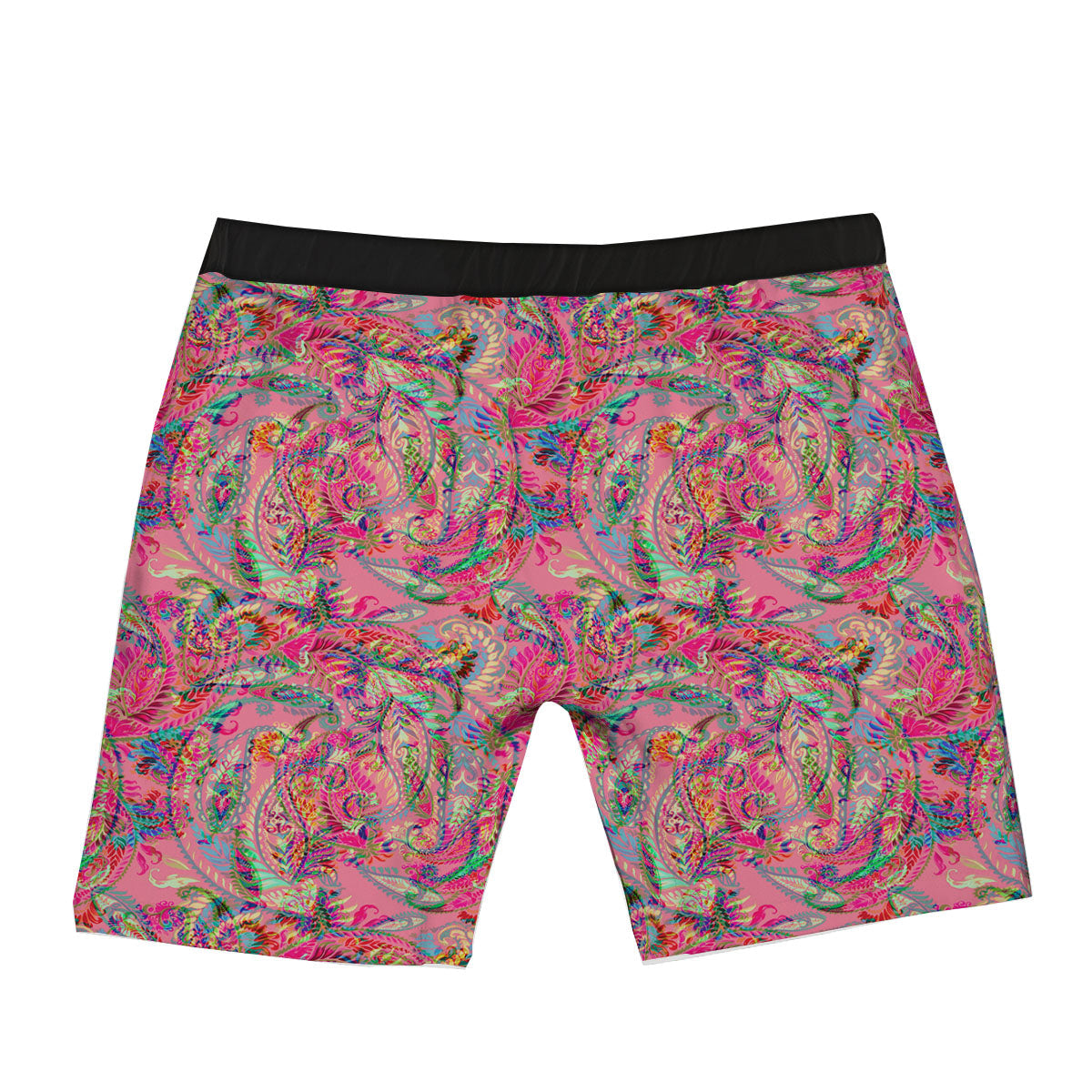 Paisley Pink Print Pattern Boxer Briefs-grizzshop