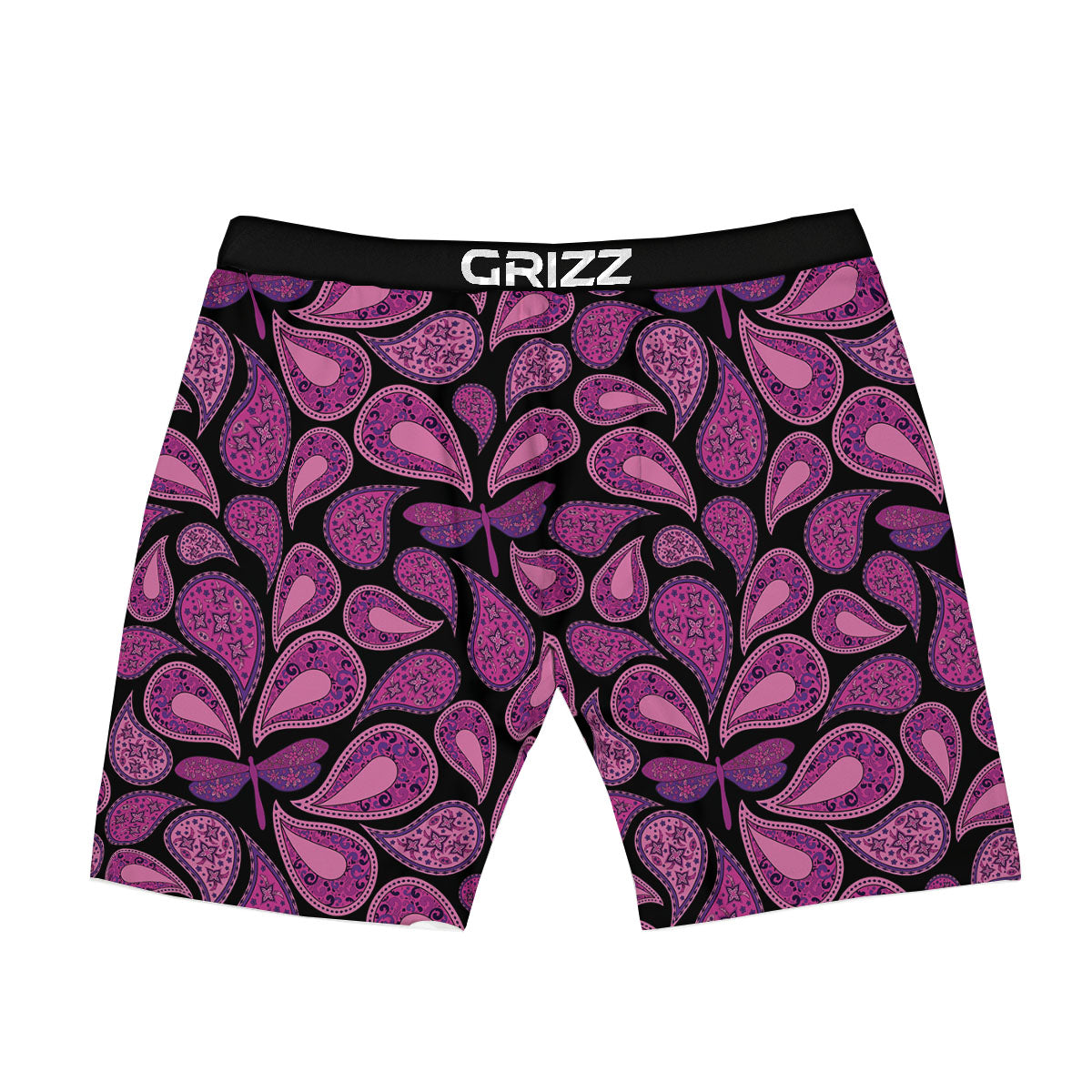 Paisley Purple Print Pattern Boxer Briefs-grizzshop