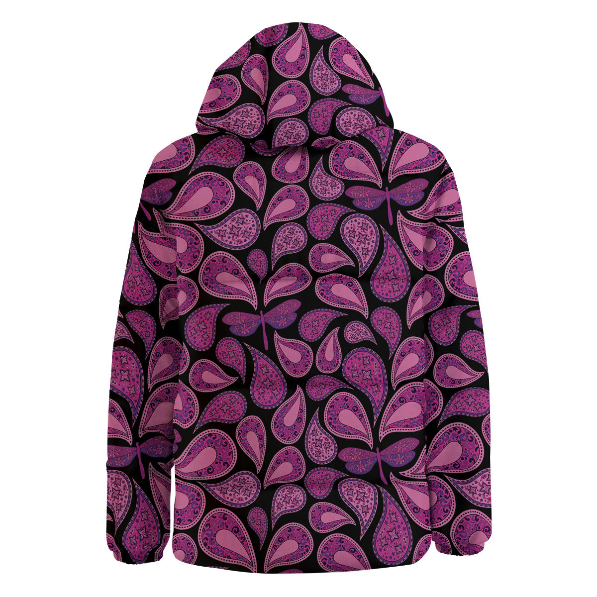 Paisley Purple Print Pattern Down Jacket-grizzshop