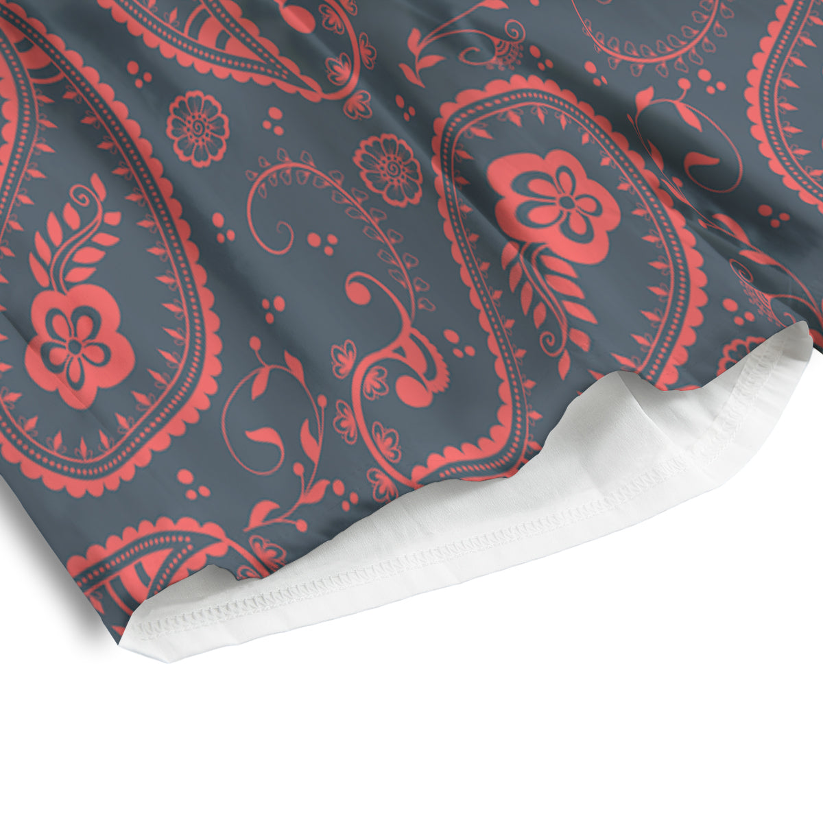 Paisley Red And Grey Print Pattern Men's Athletic Shorts