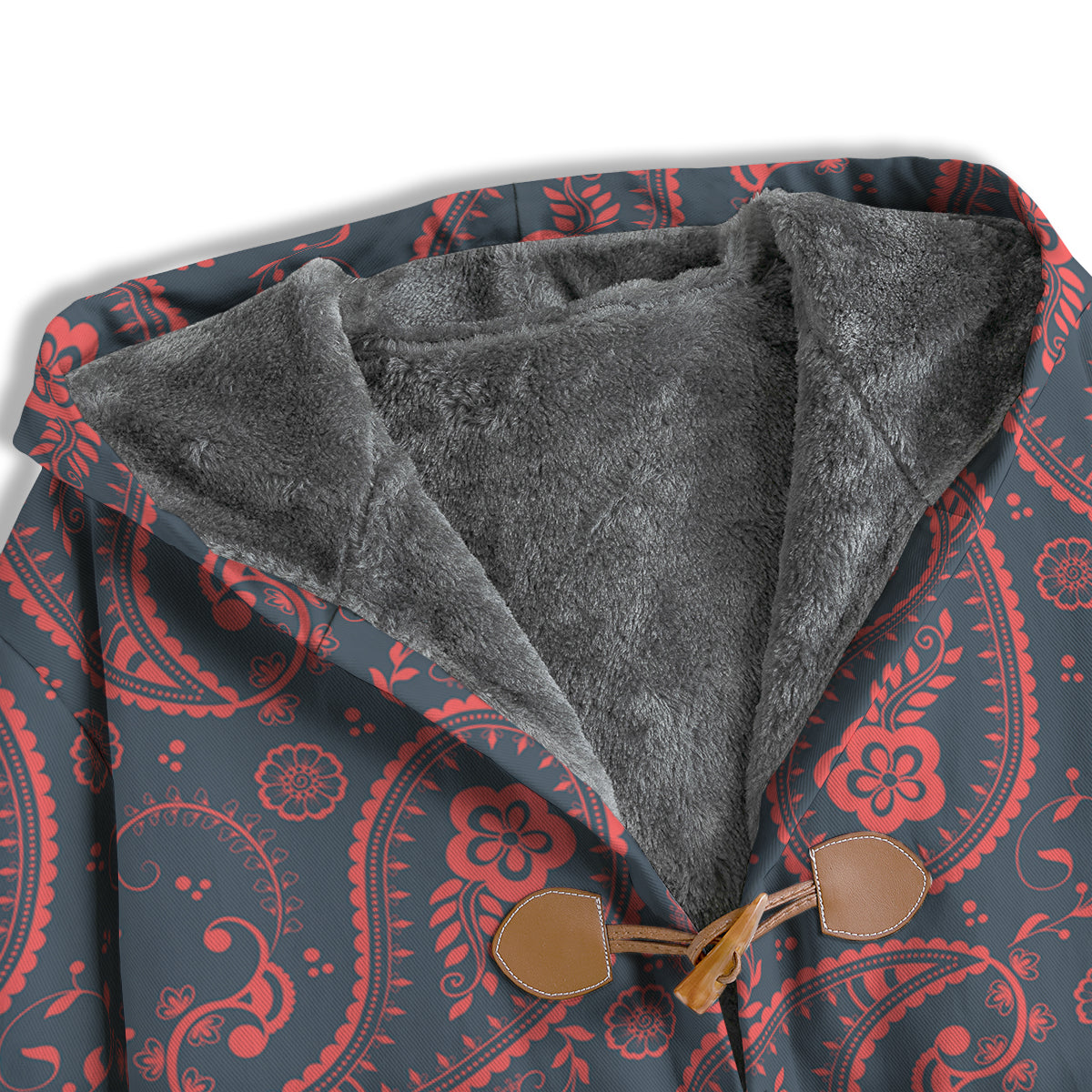 Paisley Red And Grey Print Pattern Men's Windbreaker Jacket-grizzshop