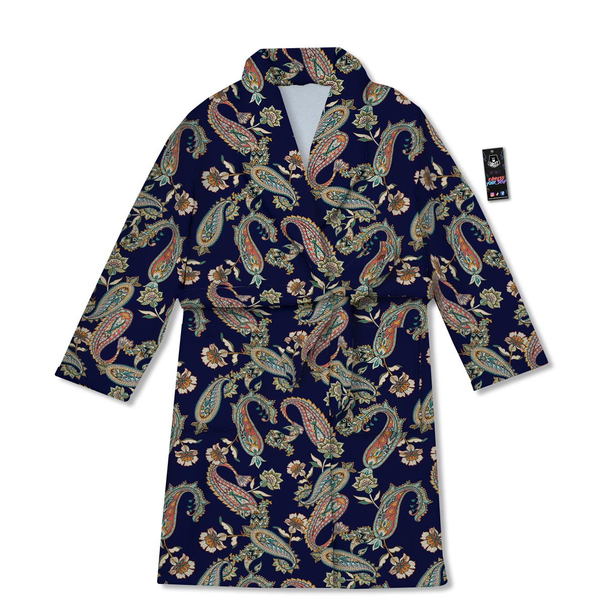 Paisley Retro Print Pattern Bathrobe-grizzshop