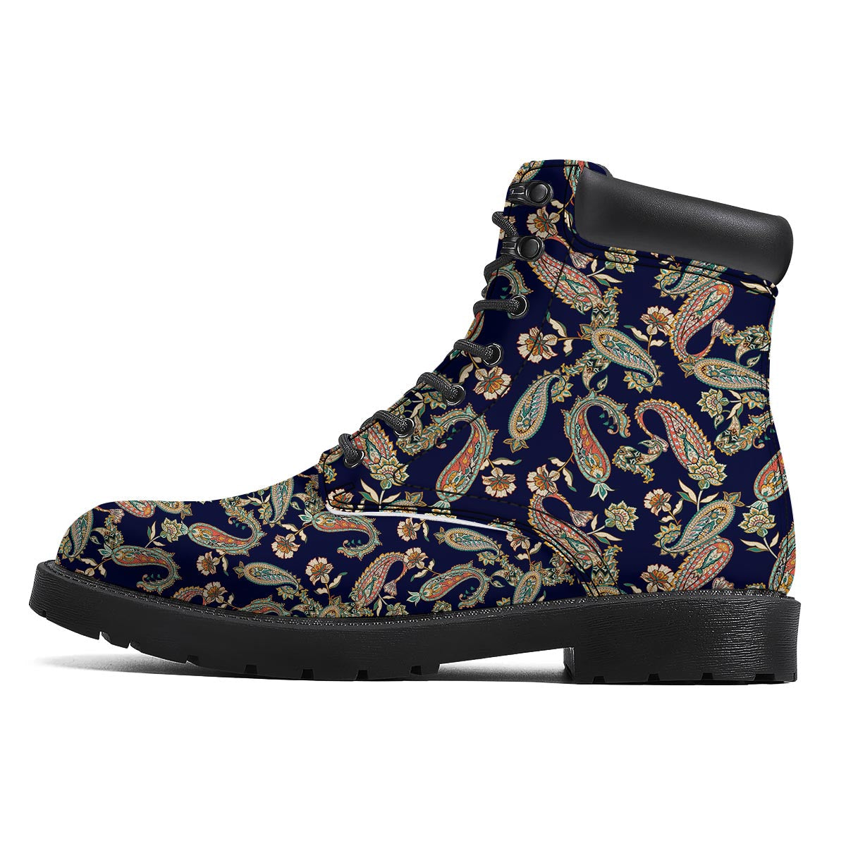 Paisley Retro Print Pattern Boots-grizzshop