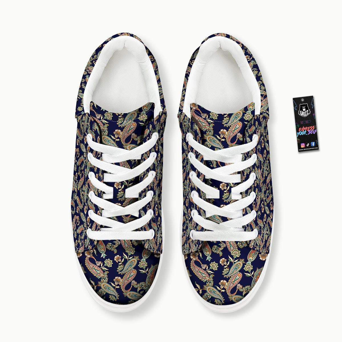 Paisley Retro Print Pattern Platform Shoes-grizzshop