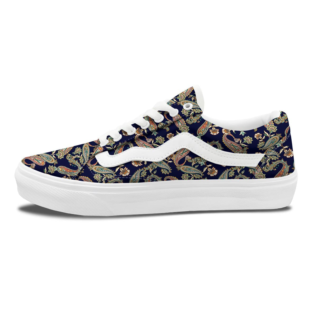 Paisley Retro Print Pattern Skate Shoes-grizzshop