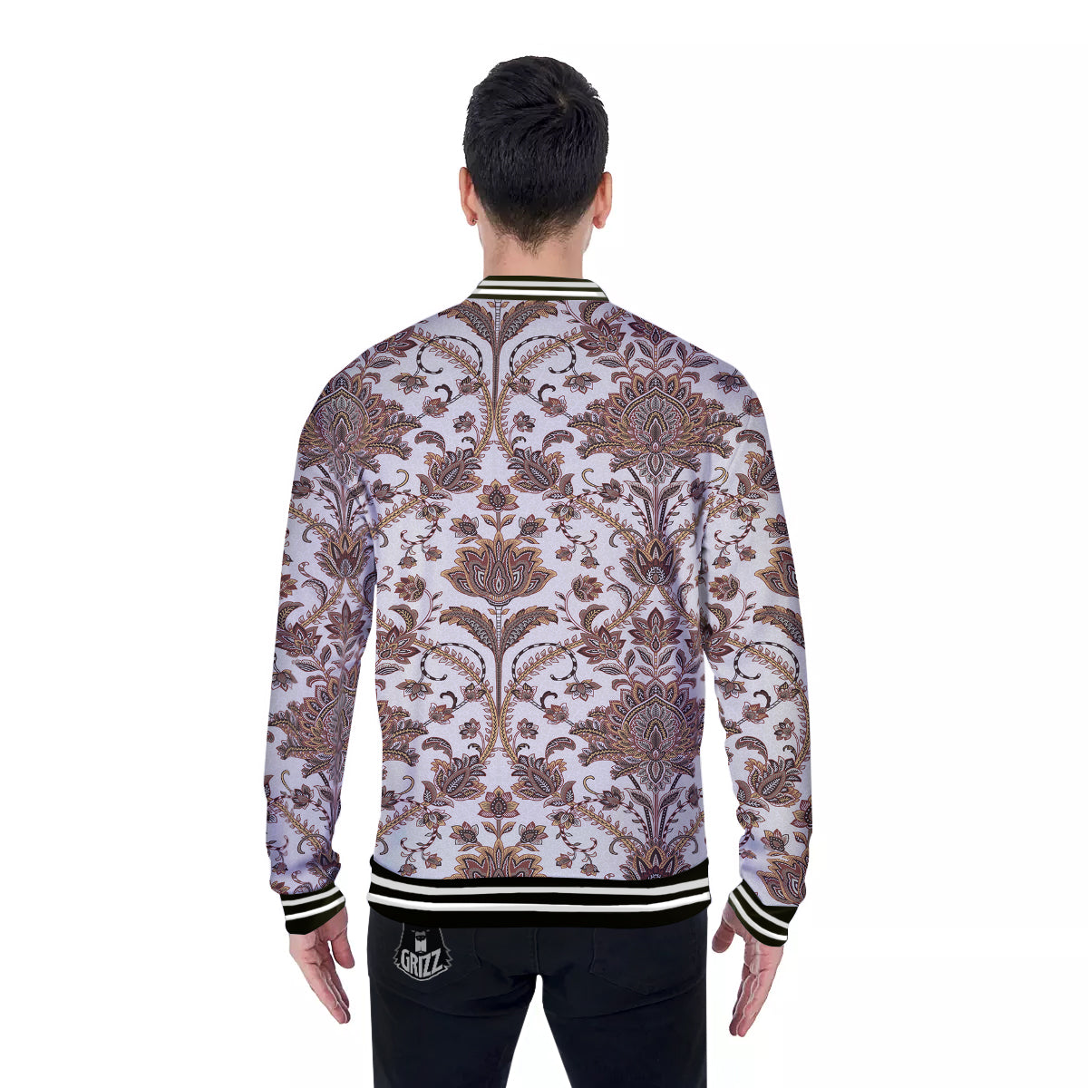 Paisley Vintage Pattern Baseball Jacket-grizzshop