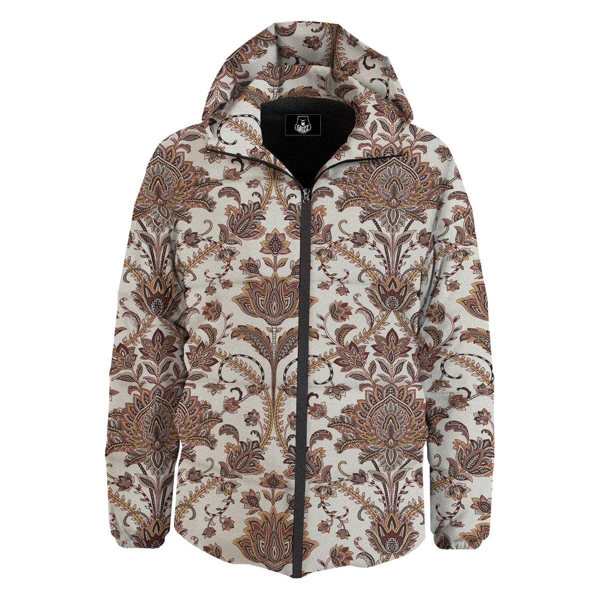 Paisley Vintage Pattern Down Jacket-grizzshop