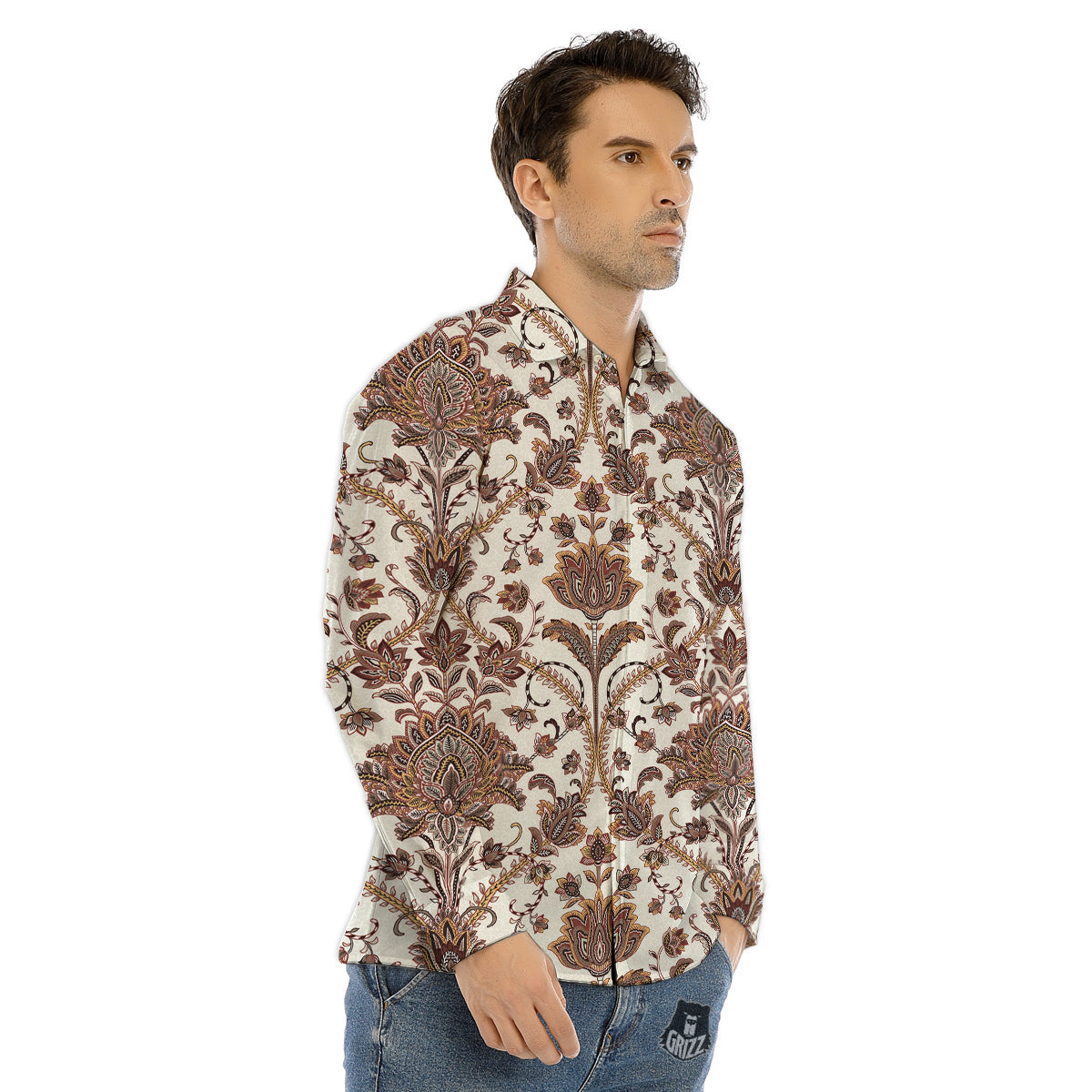 Paisley Vintage Pattern Men's Dress Shirts-grizzshop