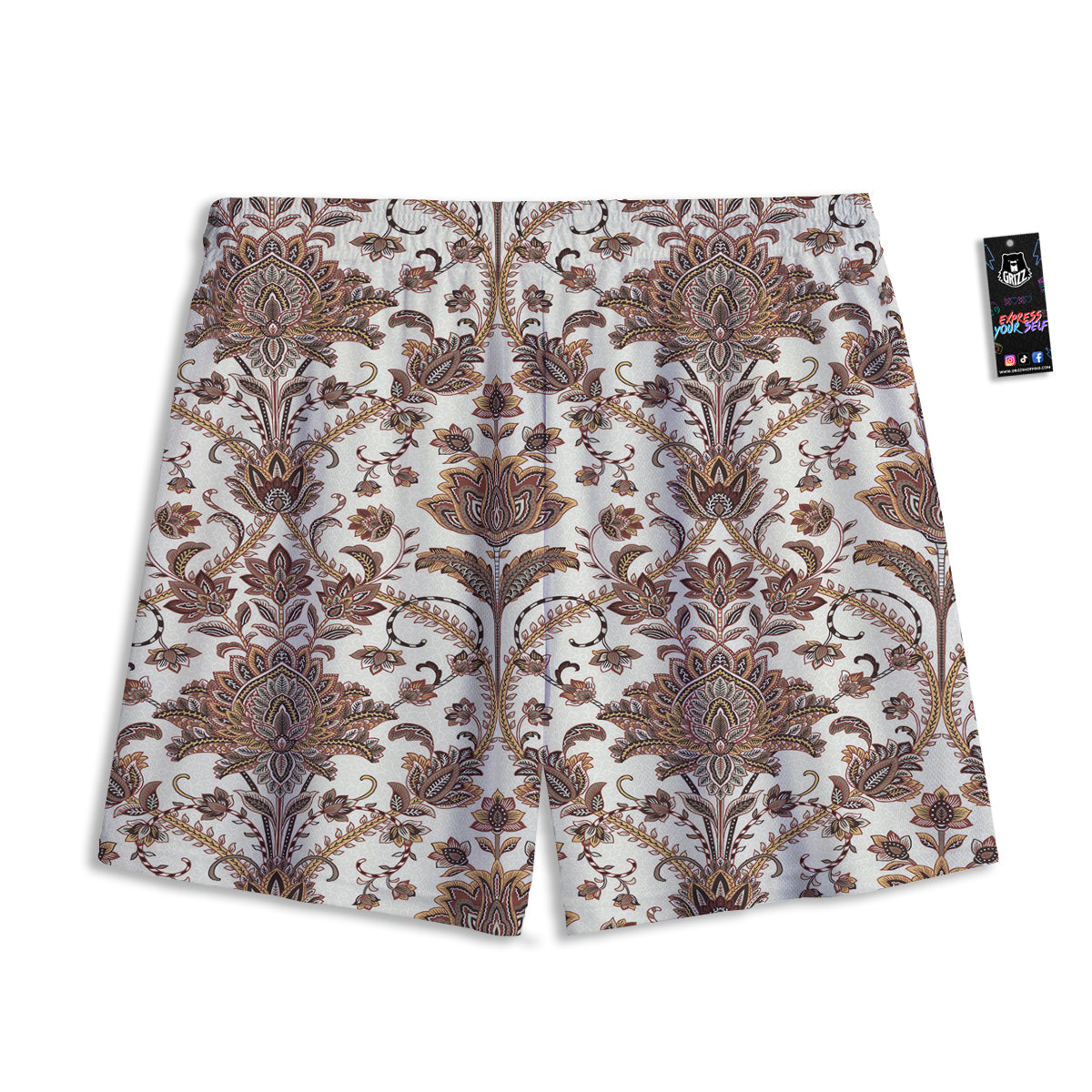 Paisley Vintage Pattern Mesh Shorts