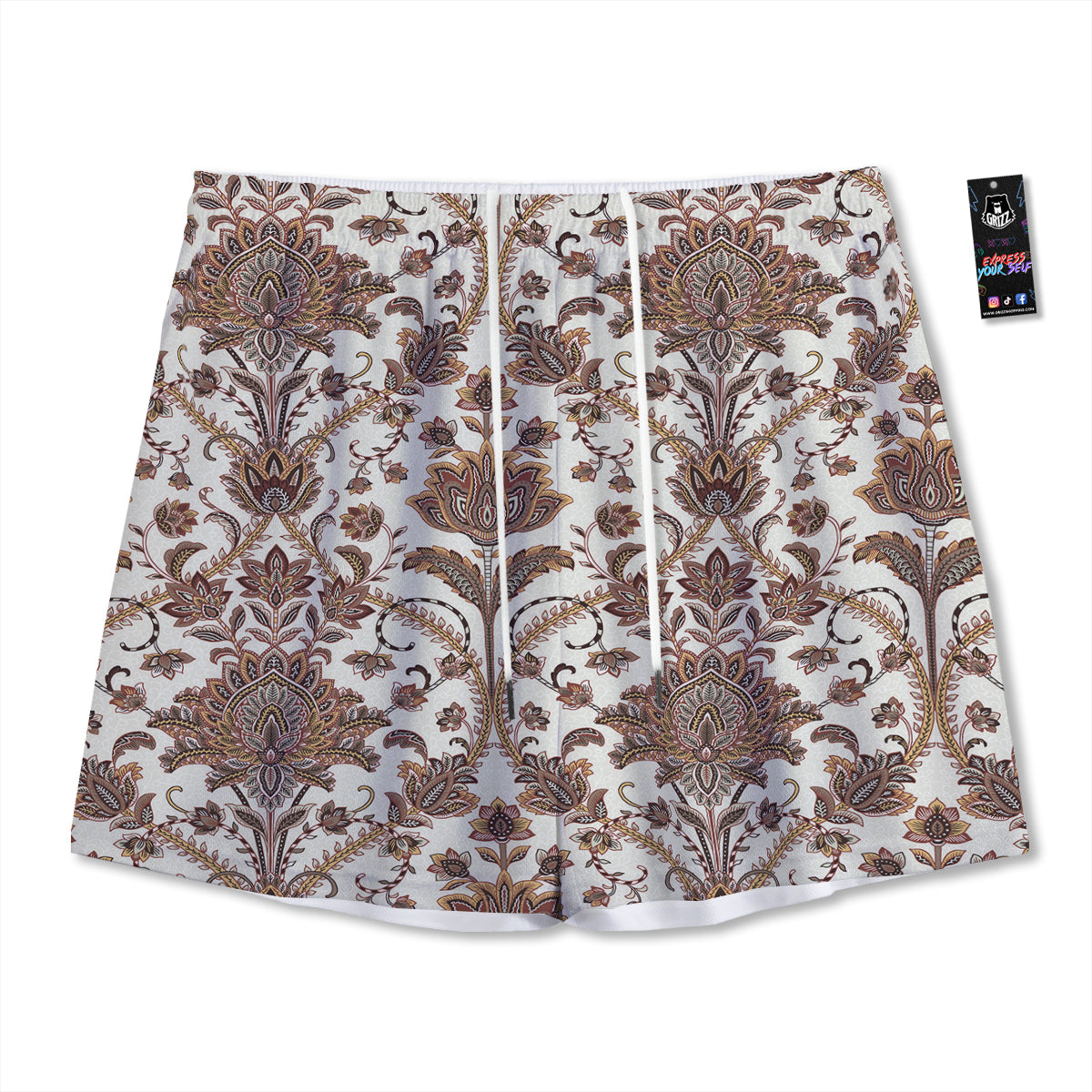 Paisley Vintage Pattern Mesh Shorts