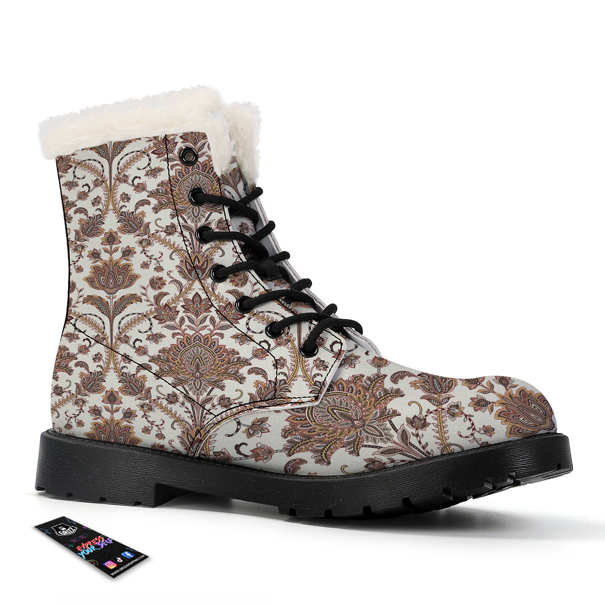 Paisley Vintage Pattern Winter Boots-grizzshop