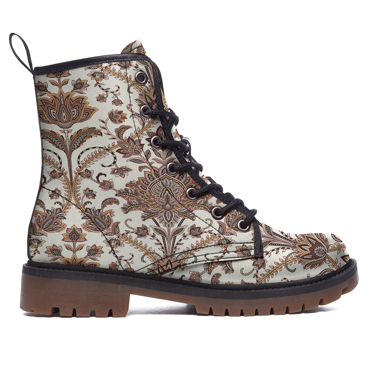 Paisley Vintage Pattern Work Boots-grizzshop
