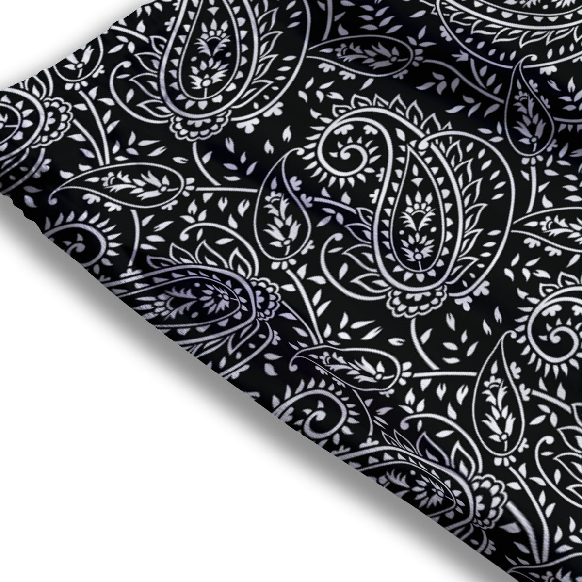 Paisley White And Black Print Pattern Mesh Shorts