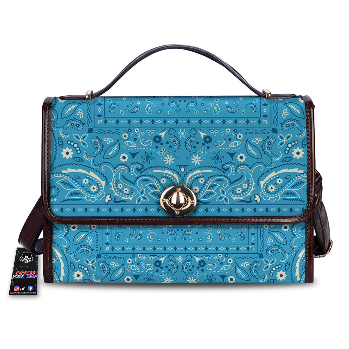 Paisley Bandana Light Blue Print Women's Satchel Bag