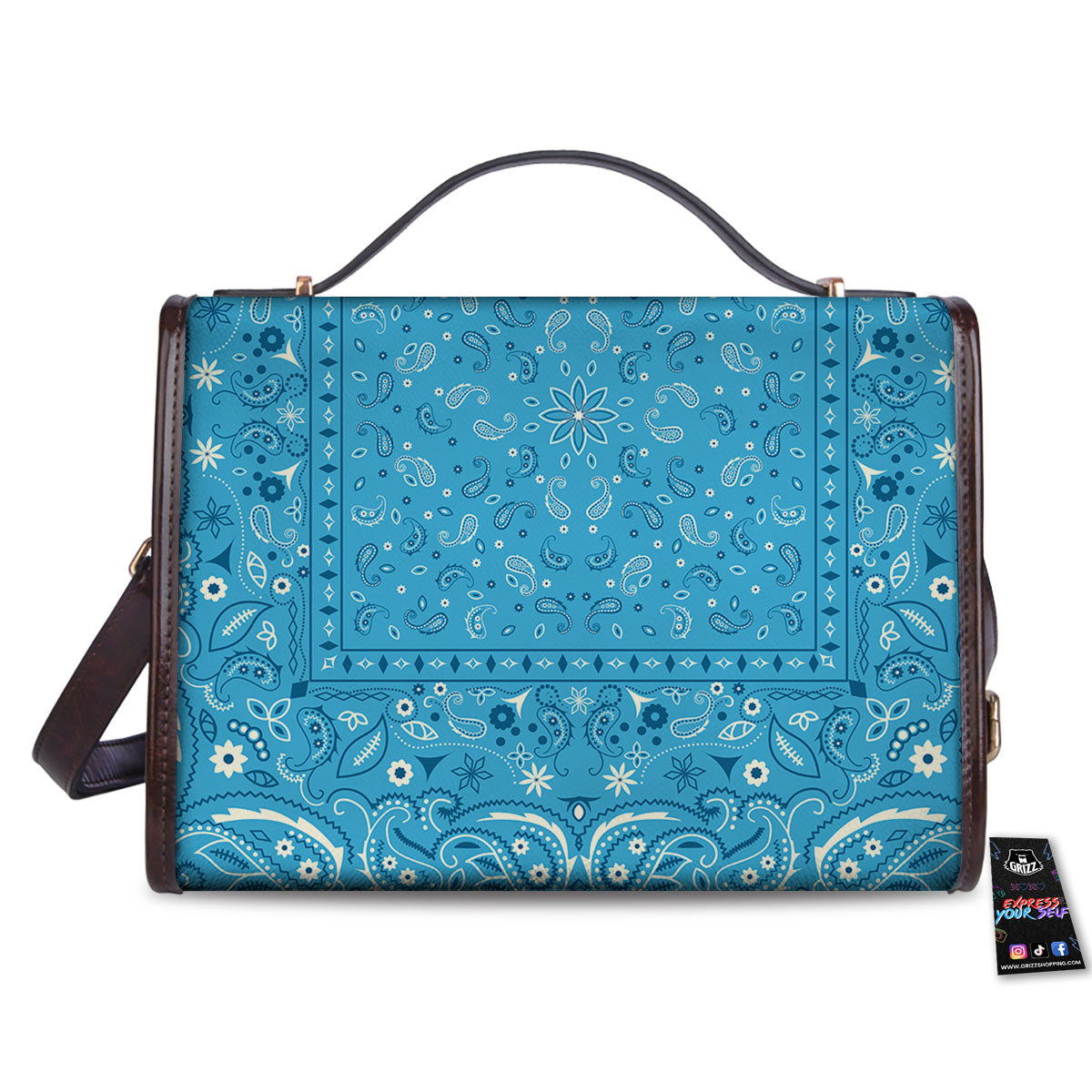 Paisley Bandana Light Blue Print Women's Satchel Bag