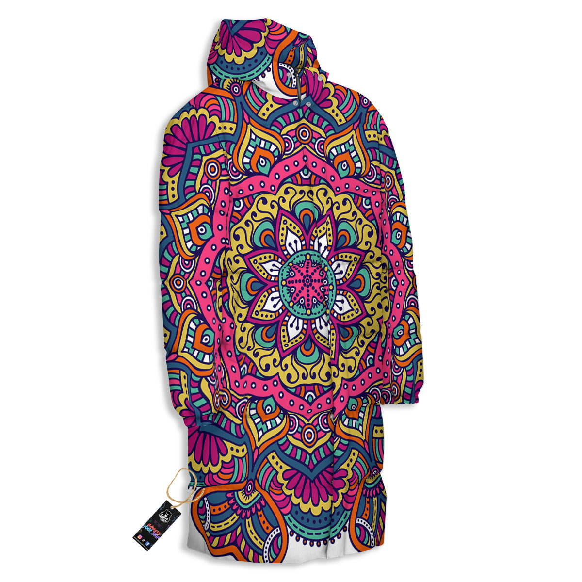 Paisley Boho Colorful Print Long Down Jacket