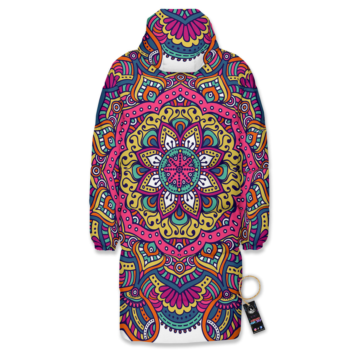 Paisley Boho Colorful Print Long Down Jacket
