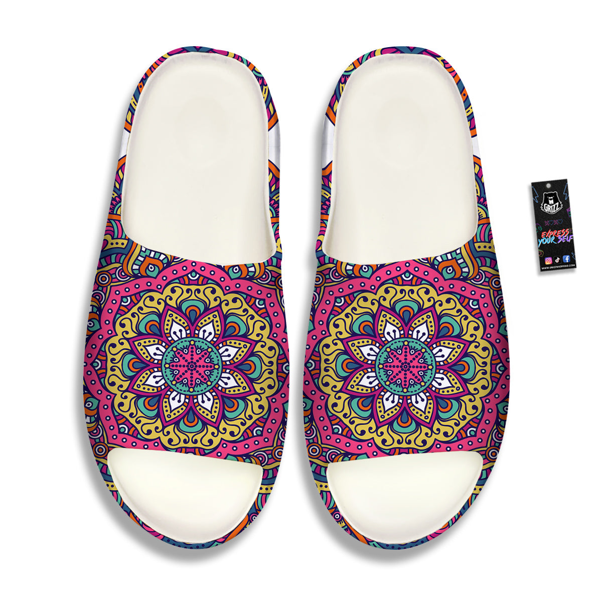 Paisley Boho Colorful Print Sandals-grizzshop