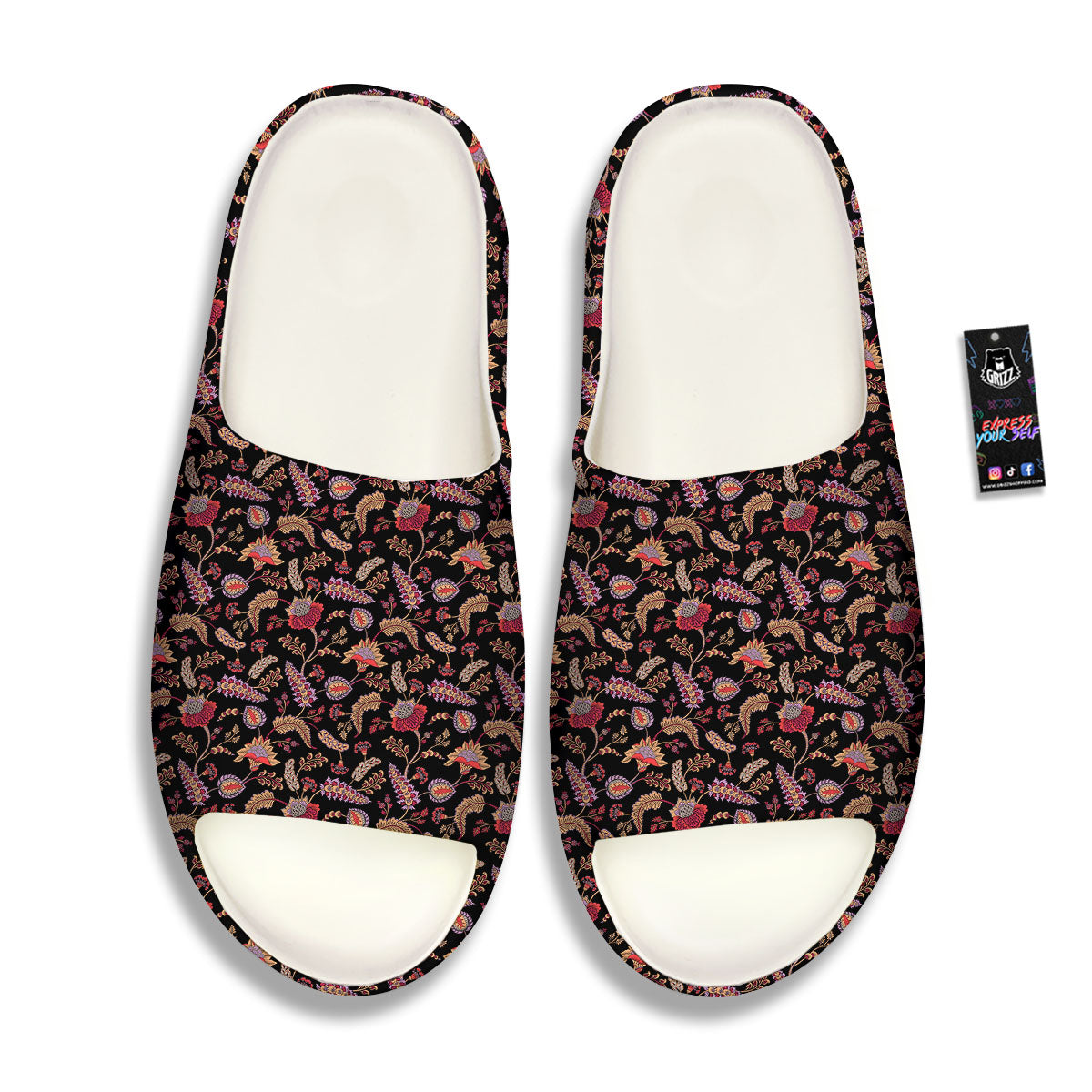 Paisley Boho Print Pattern Sandals-grizzshop