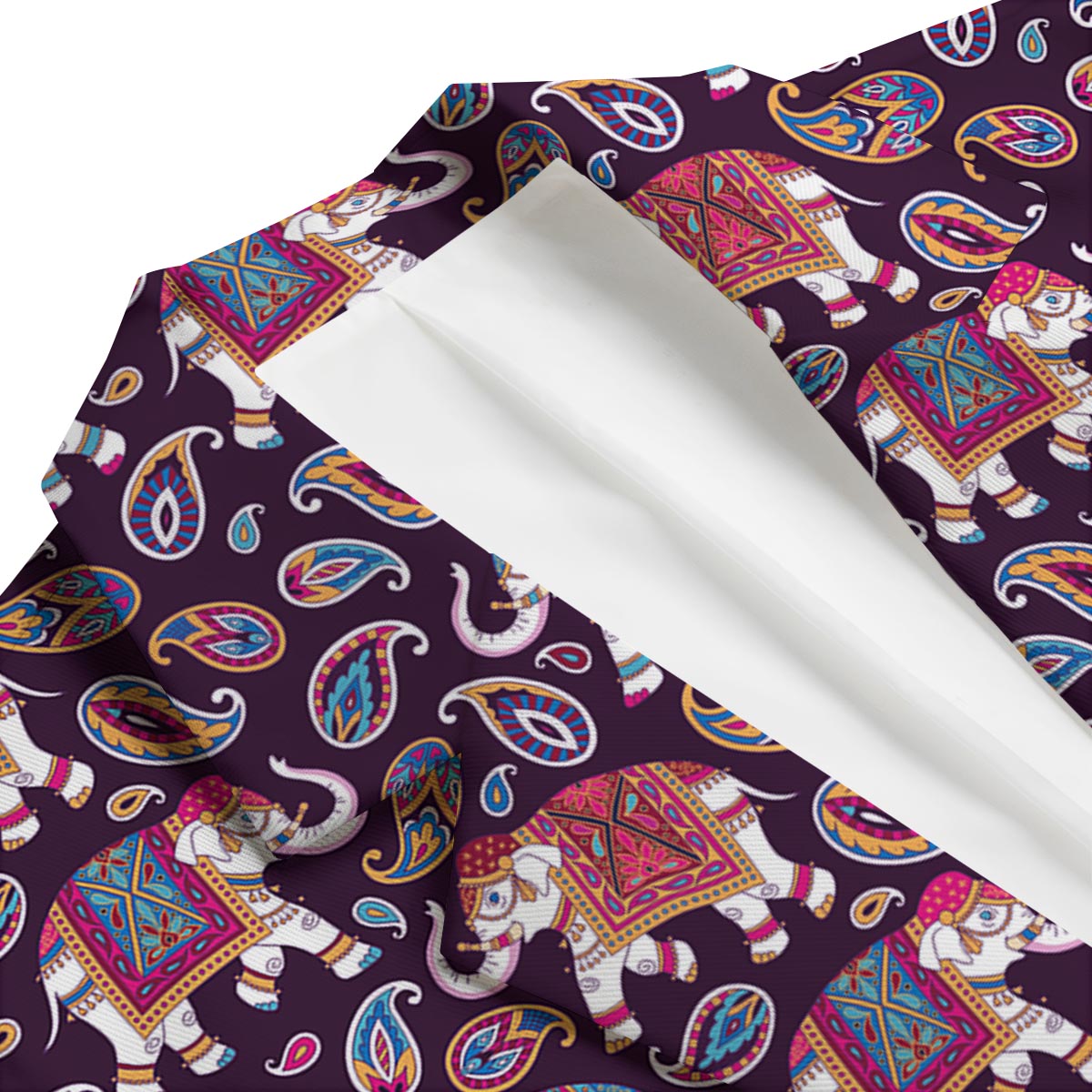 Paisleys Elephant Print Men's Blazer-grizzshop