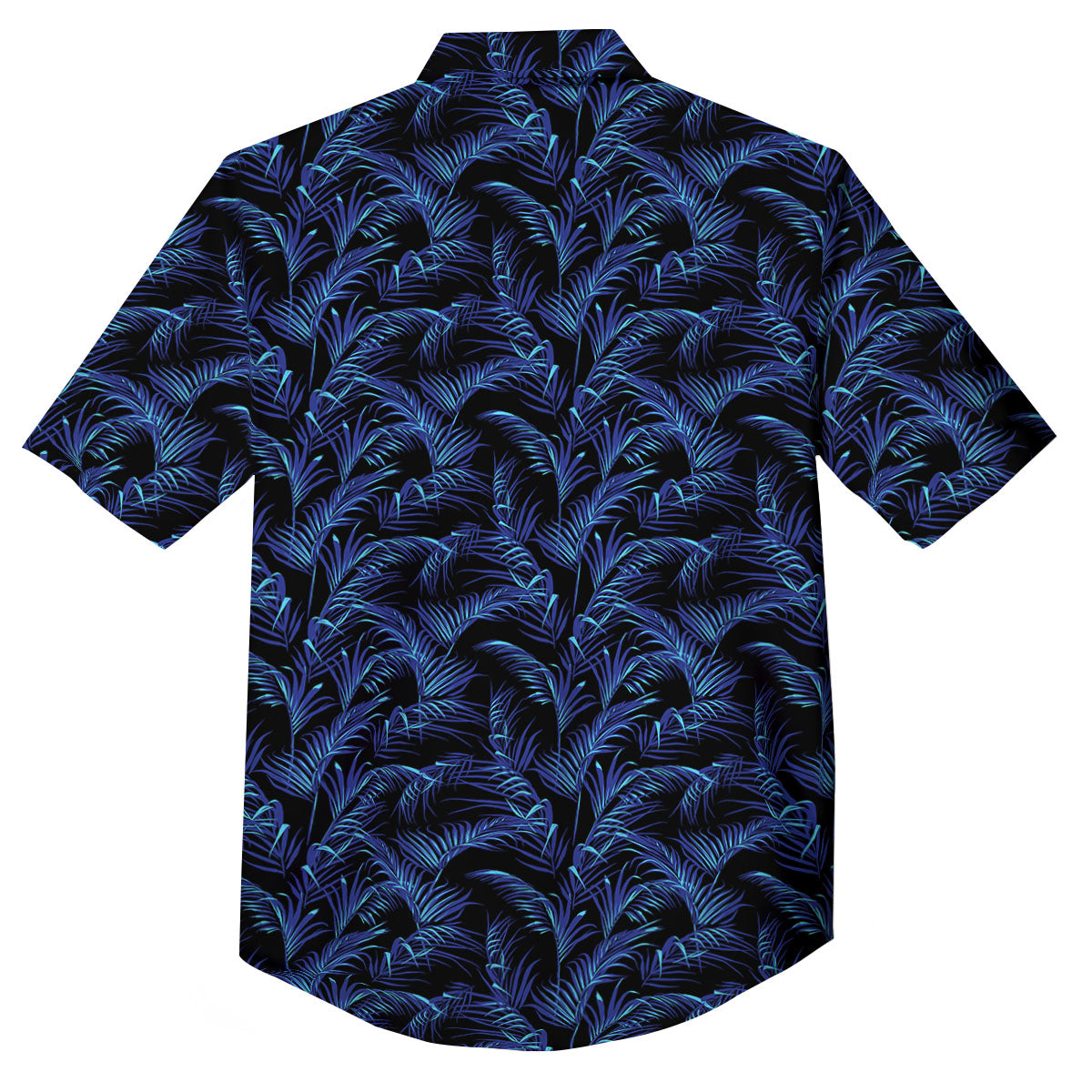 Palm Leaf Dark Tropical Print Pattern Button Up Shirt-grizzshop