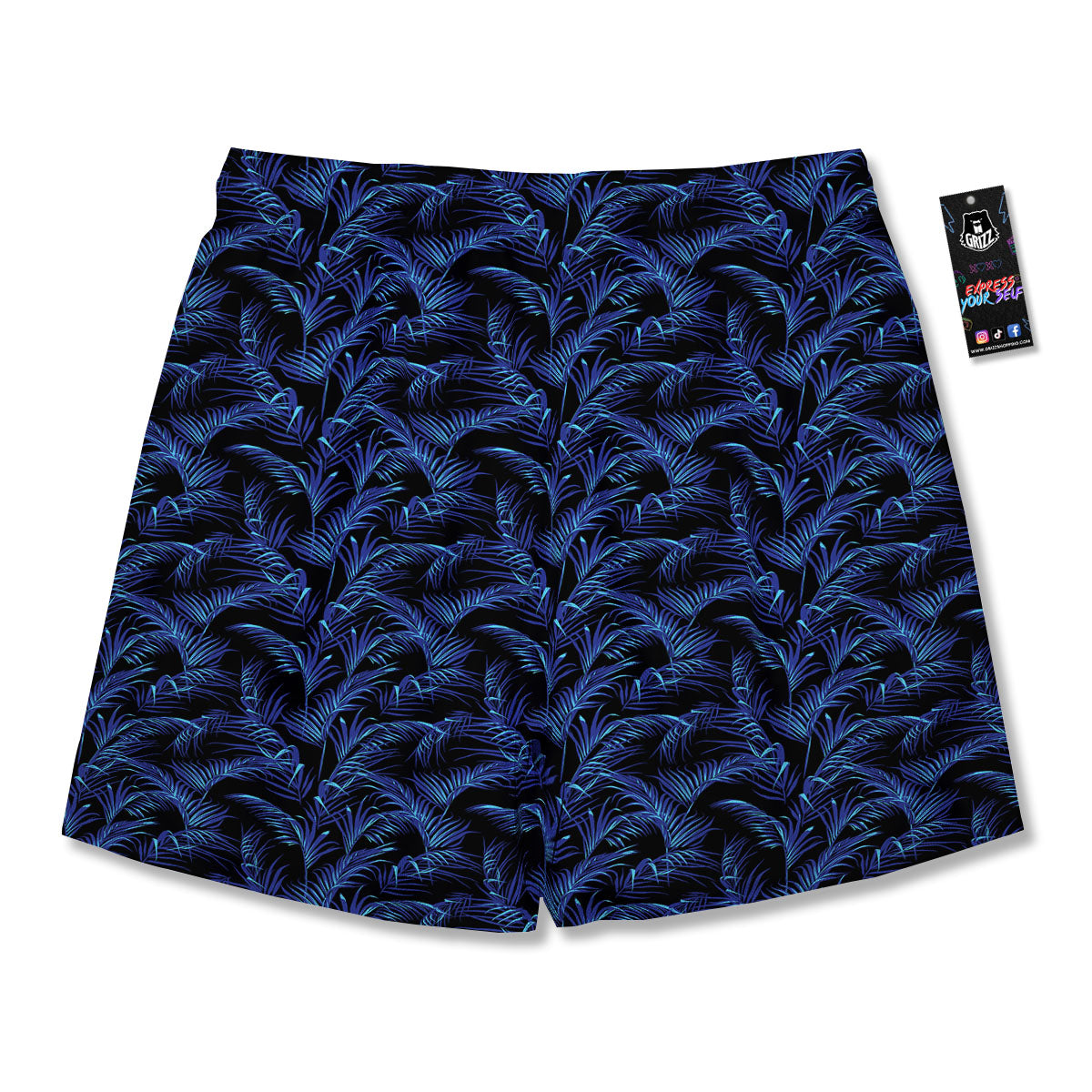 Palm Leaf Dark Tropical Print Pattern Men's Running Shorts-grizzshop