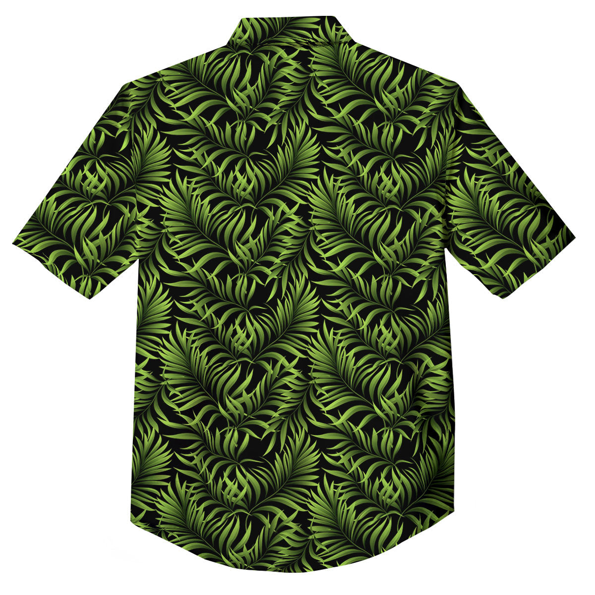 Palm Leaf Green Tropical Print Pattern Button Up Shirt-grizzshop