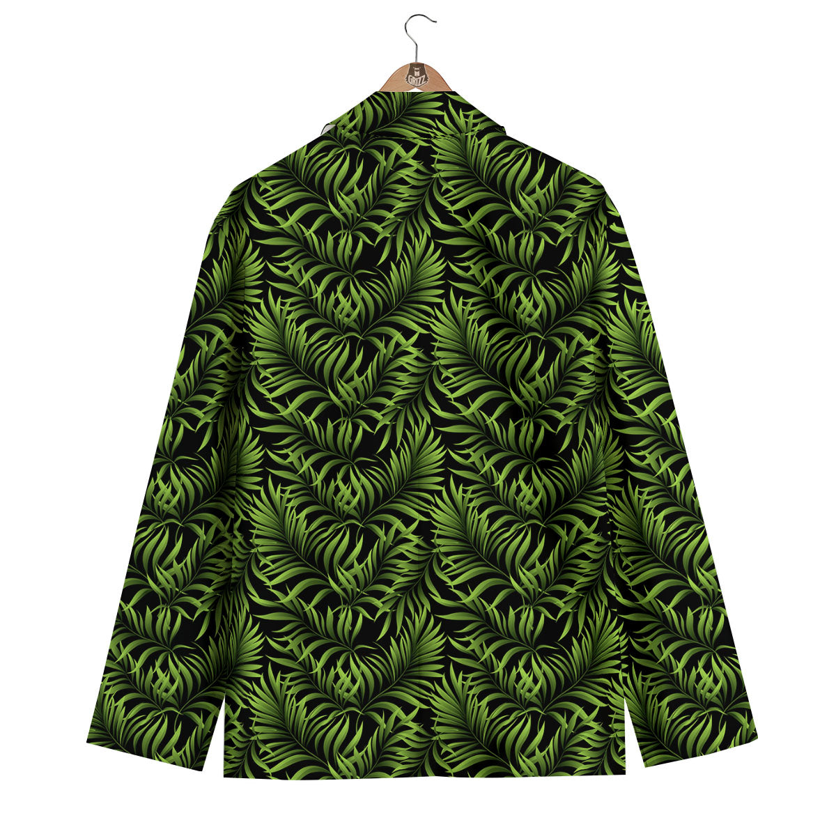 Palm Leaf Green Tropical Print Pattern Men's Blazer-grizzshop