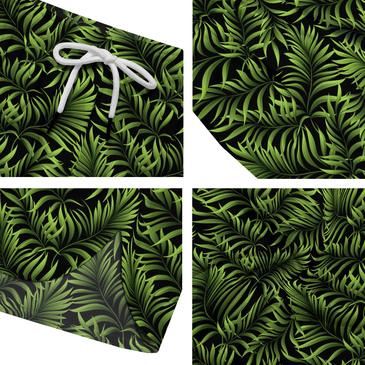 Palm Leaf Green Tropical Print Pattern Men's Running Shorts-grizzshop