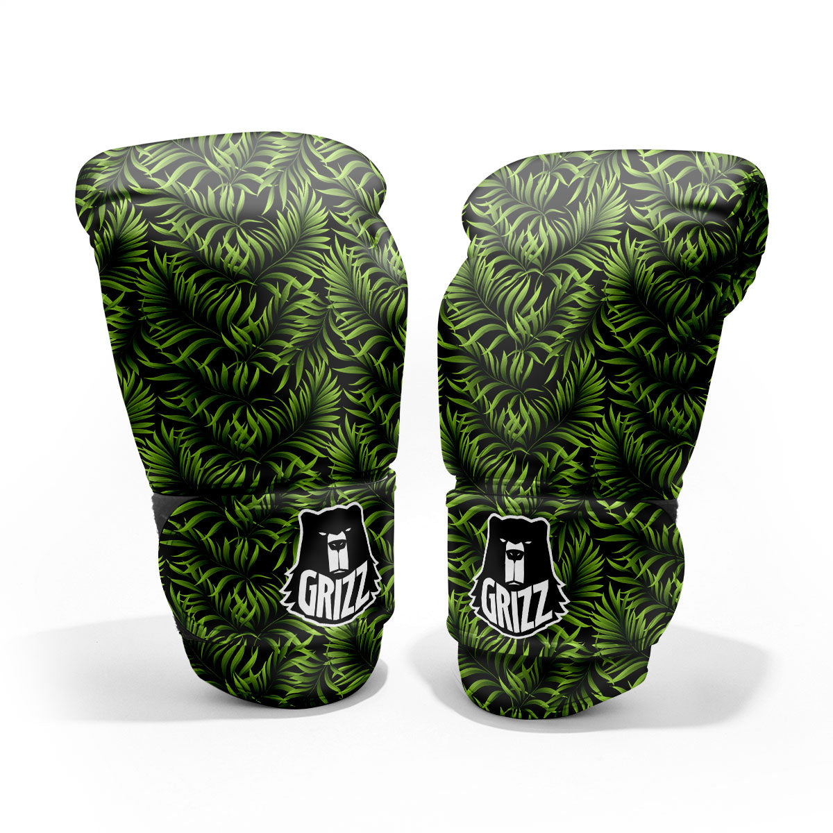 Palm Leaf Green Tropical Print Pattern Pro Boxing Glove