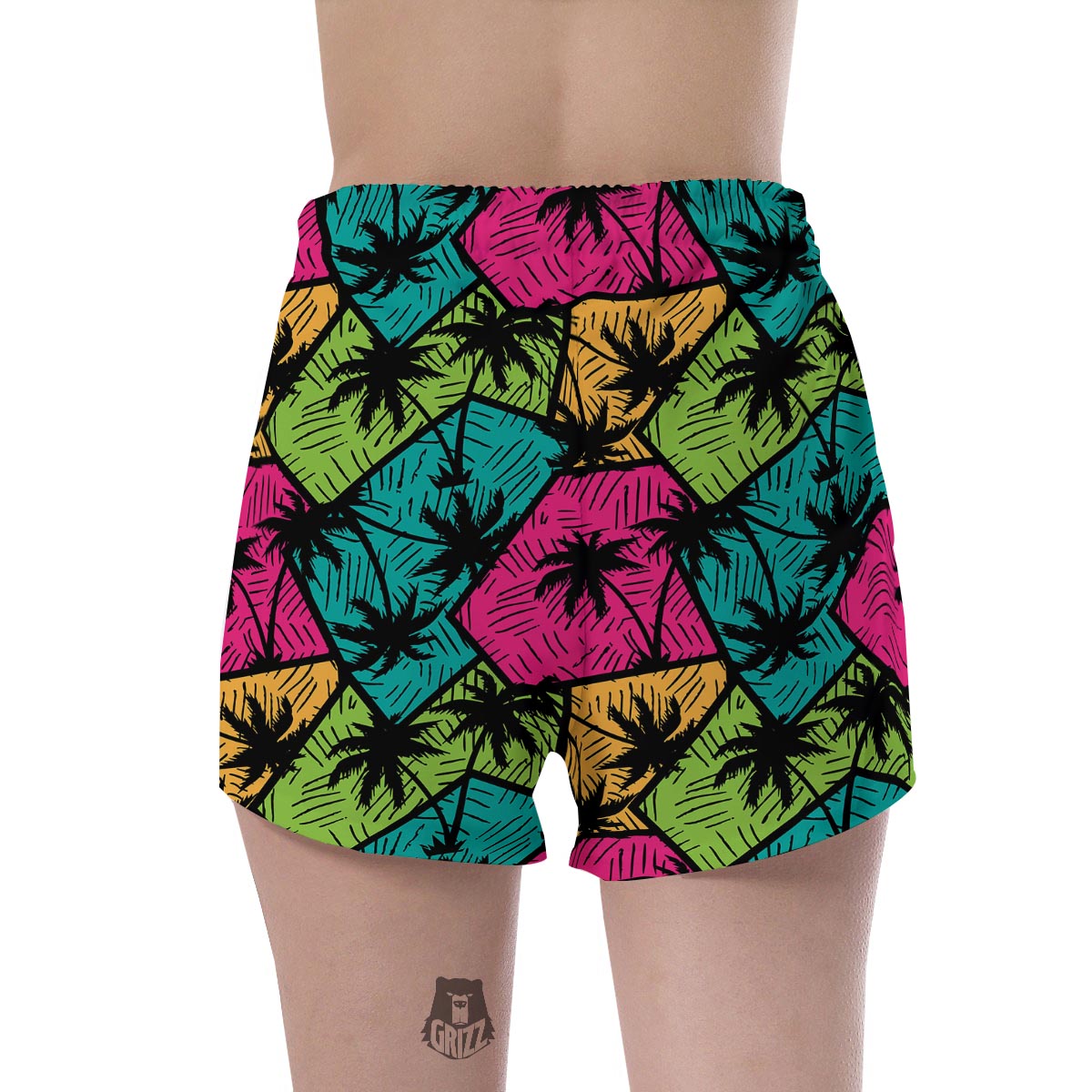 Palm Leaf Hawaiian Print Pattern Women's Shorts-grizzshop