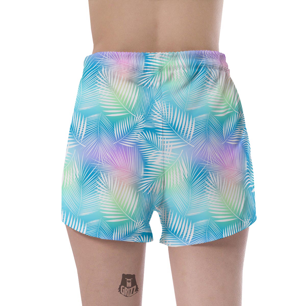 Palm Leaf Hawaiian Print Women's Shorts-grizzshop