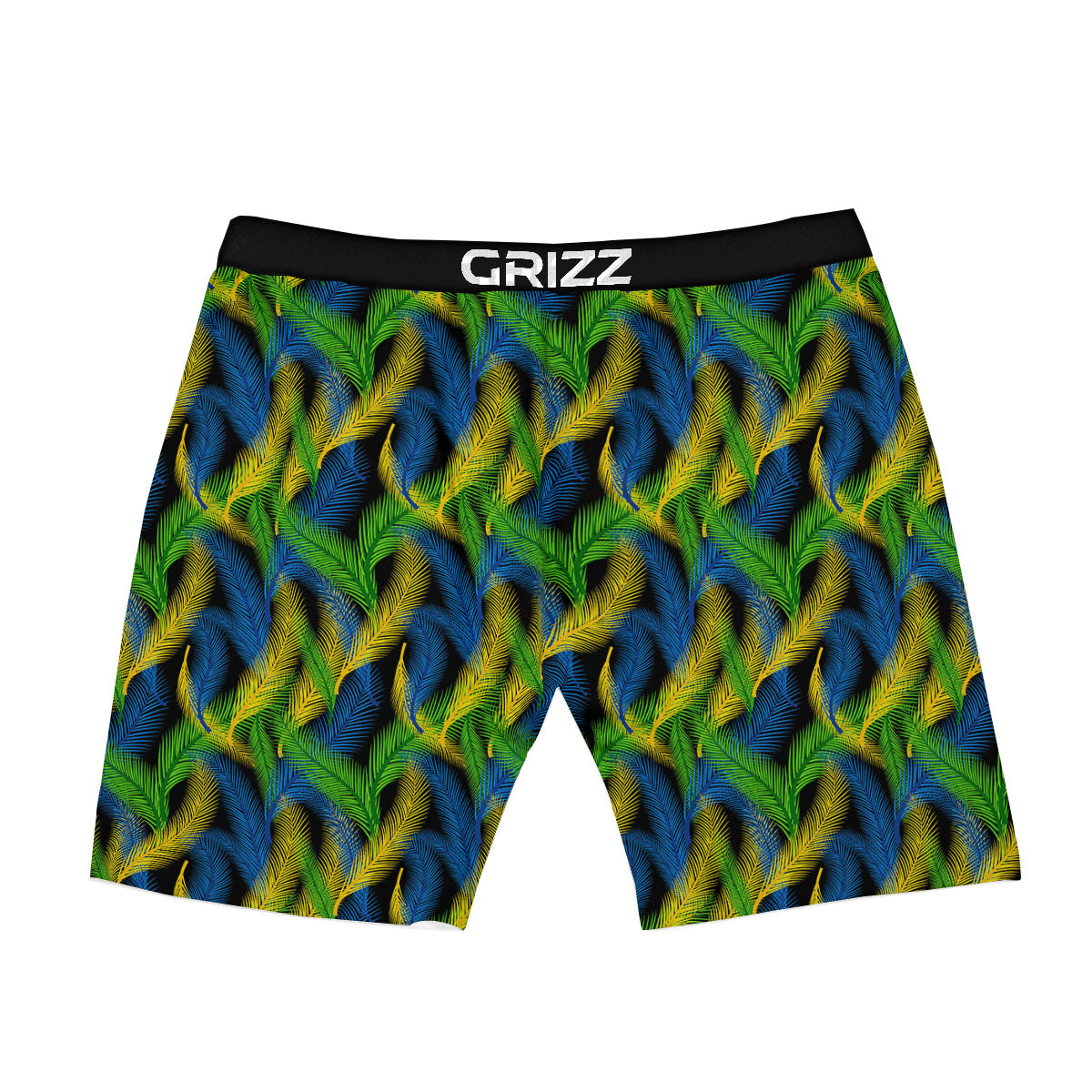 Palm Leaf Mardi Gras Print Pattern Boxer Briefs-grizzshop
