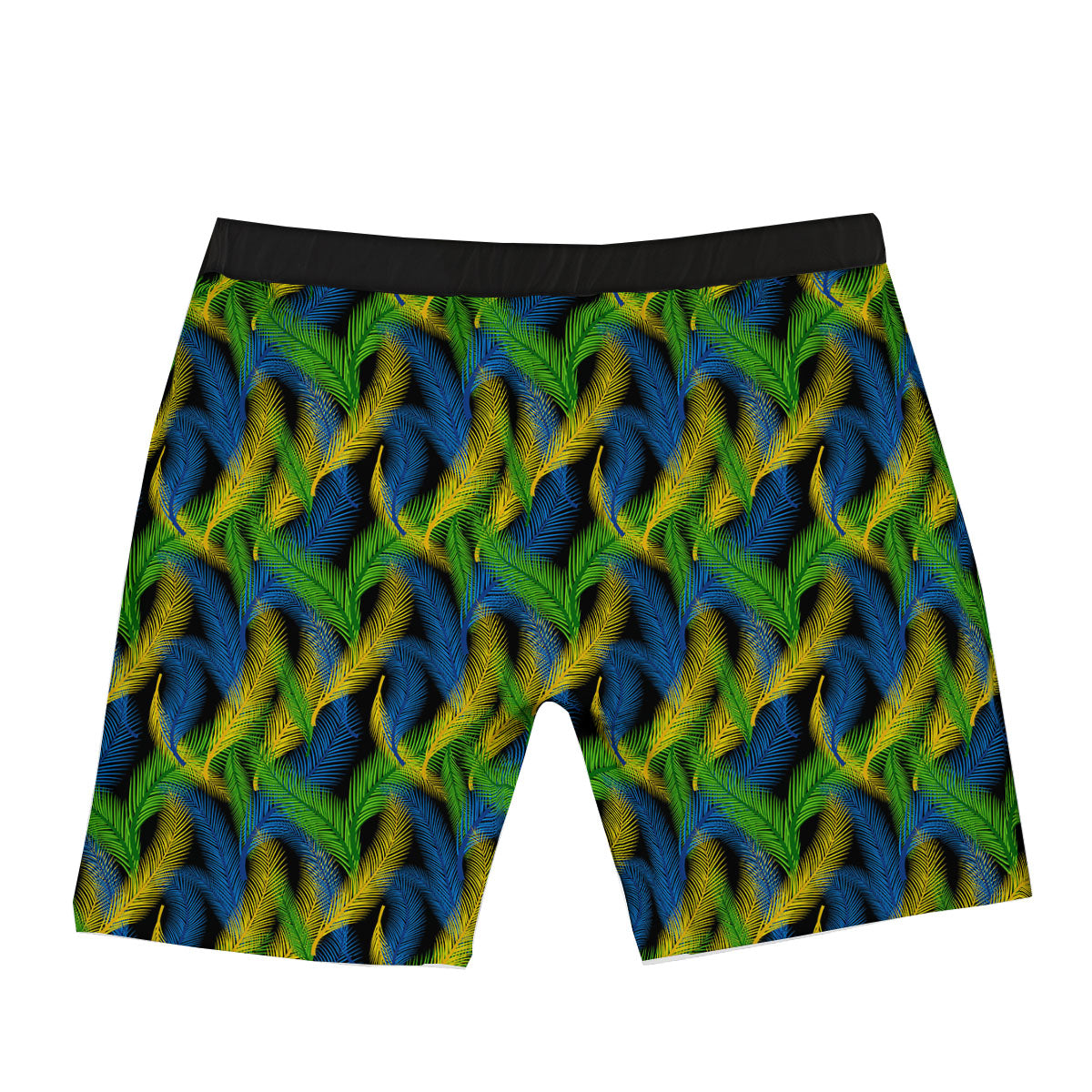 Palm Leaf Mardi Gras Print Pattern Boxer Briefs-grizzshop