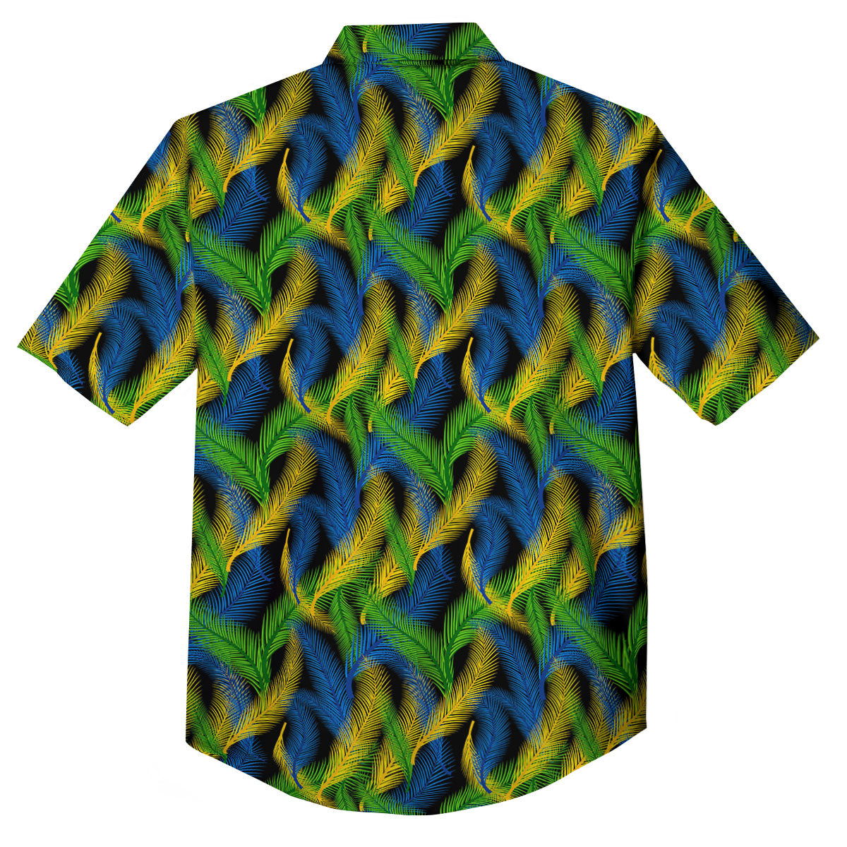 Palm Leaf Mardi Gras Print Pattern Button Up Shirt-grizzshop