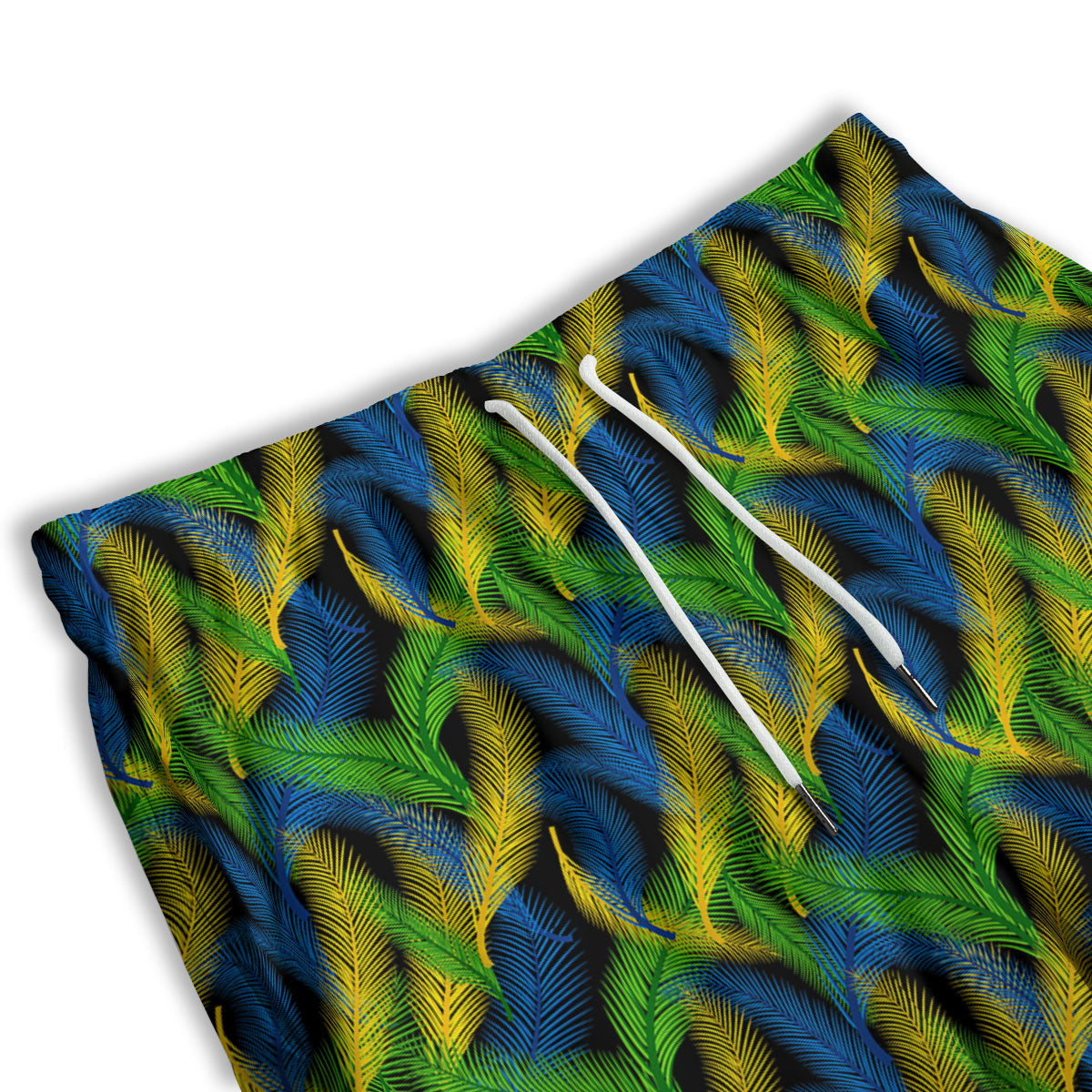 Palm Leaf Mardi Gras Print Pattern Men's Athletic Shorts