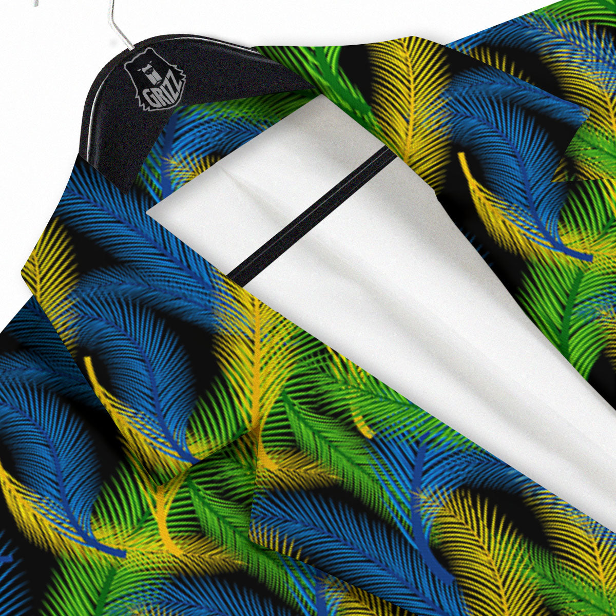Palm Leaf Mardi Gras Print Pattern Men's Sport Coat-grizzshop