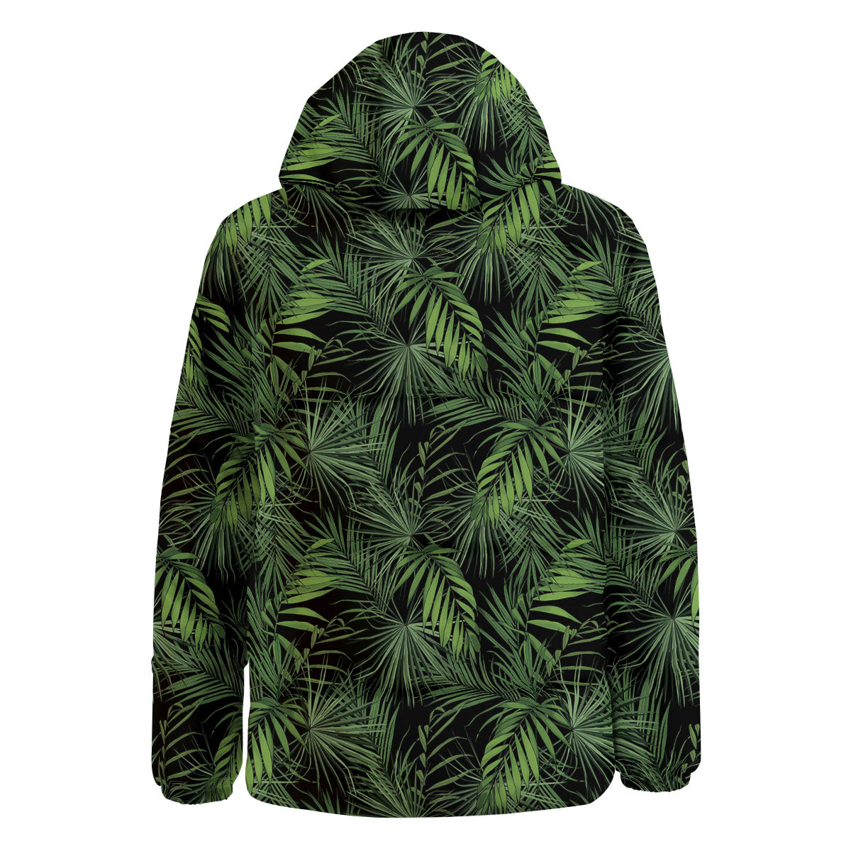 Palm Leaf Night Tropical Print Pattern Down Jacket-grizzshop