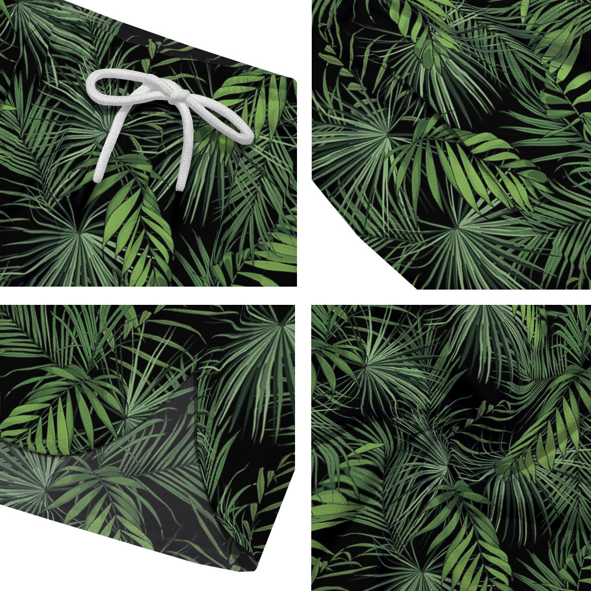 Palm Leaf Night Tropical Print Pattern Men's Running Shorts-grizzshop