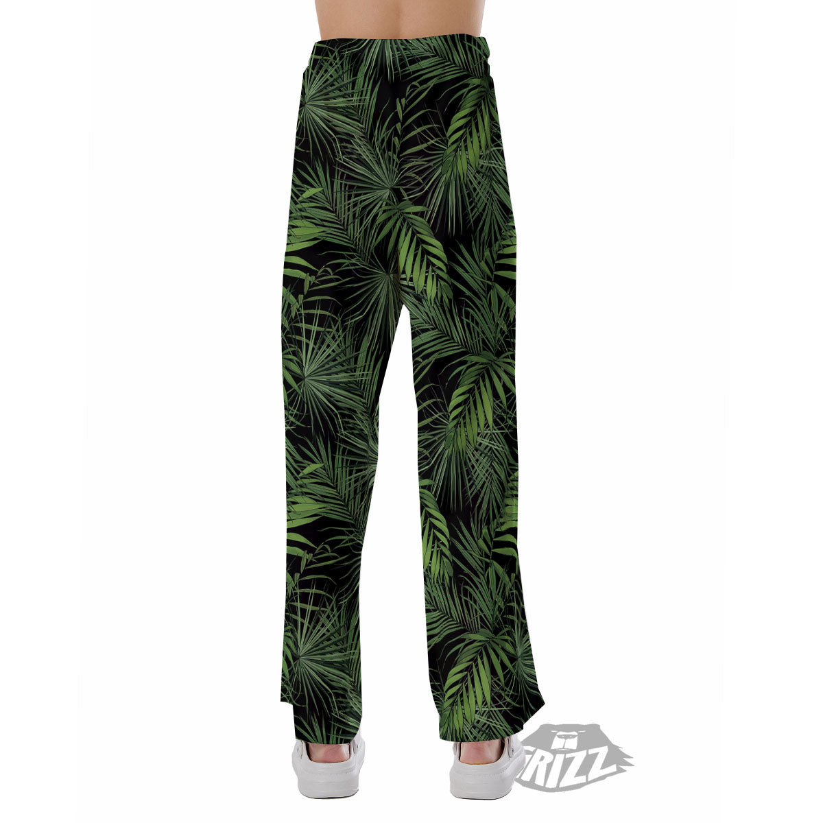Palm Leaf Night Tropical Print Pattern Pajama Pants-grizzshop